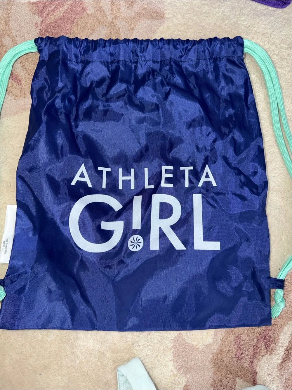 Athleta Girl Mint Racerback Crop Tank and Drawstring Backpack
